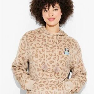 Women's Bluey Print Woobie Graphic Hoodie Sweatshirt  medium